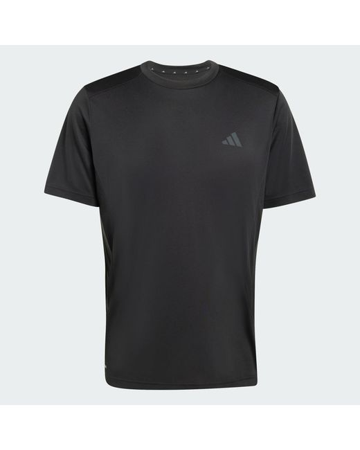 Adidas Black Tech Essentials Workout 3 Stripes T-Shirt for men