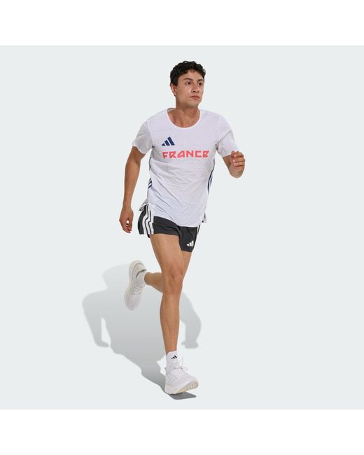 Adidas White France Adizero T-Shirt for men