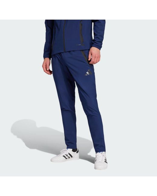 Adidas Blue Tiro 25 Competition Vis Tech Travel Pants for men