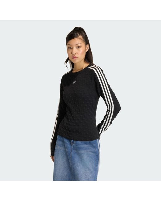 Adidas Black Originals Slim Solid Spike Knit Sweatshirt