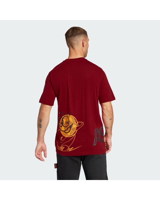 T-Shirt Graphic As Roma di Adidas in Red da Uomo