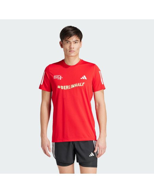 Adidas Red Berlin Half Marathon Event T-Shirt for men