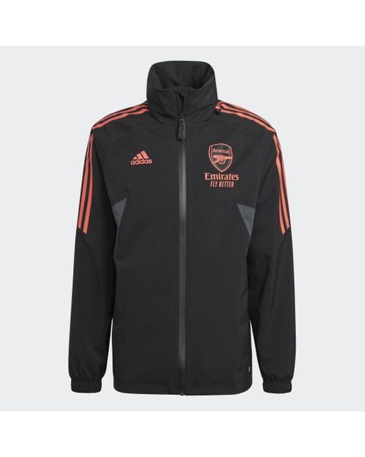 Adidas Black Arsenal Condivo 22 Rain Jacket for men