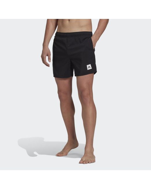 Adidas Black Short Length Solid Swim Shorts for men