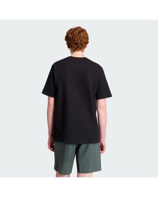 Adidas Trefoil Essentials Waffelstrick-T-Shirt in Black für Herren