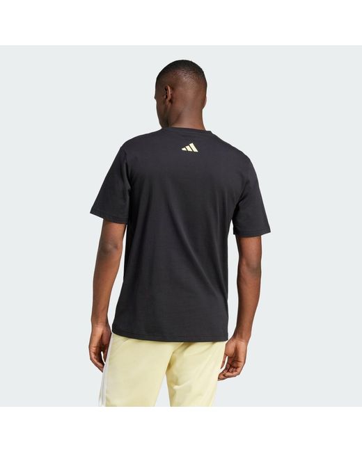 Adidas Blue Lounge Verbiage Graphic Tee for men