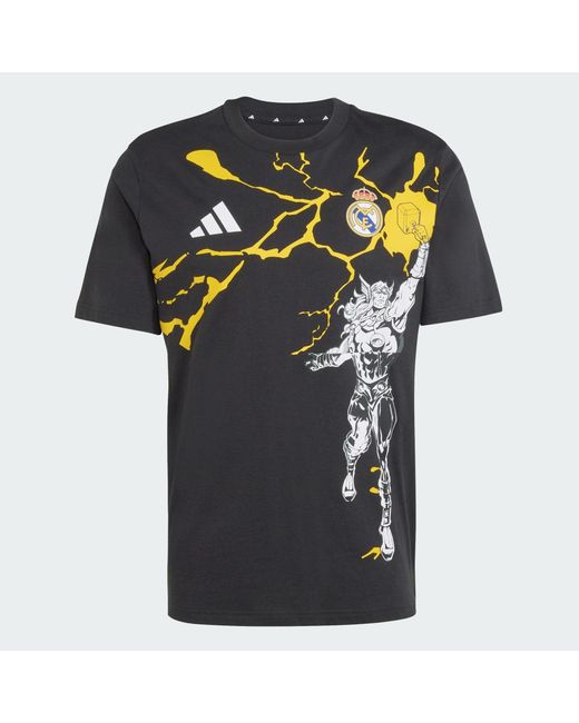 Adidas Black Real Madrid Avengers T-Shirt for men