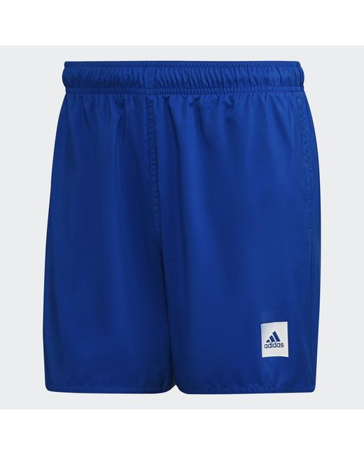 Bañador Short Length Solid Adidas de hombre de color Blue