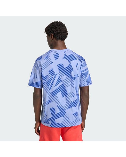 Adidas Blue Paralympicsgb Multi Printed T-Shirt for men