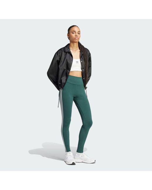 Adidas Green 3-Stripes Leggings
