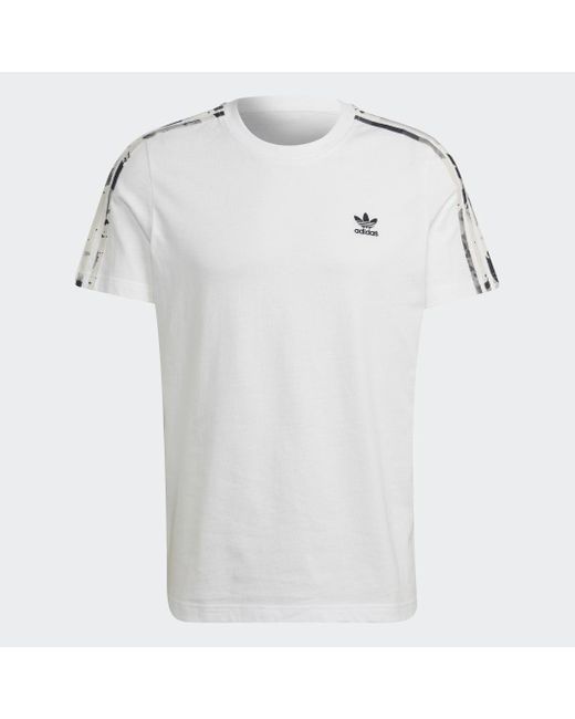 Adidas White 3-Stripes Camo T-Shirt for men
