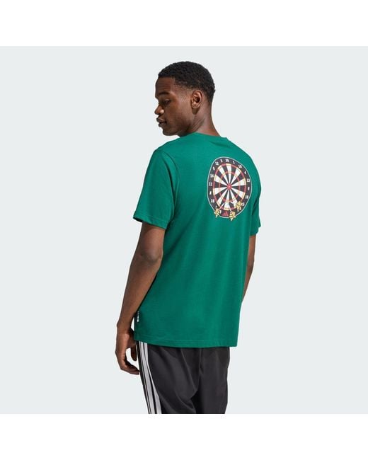 Adidas Green Novelty Dart Graphic T-Shirt for men