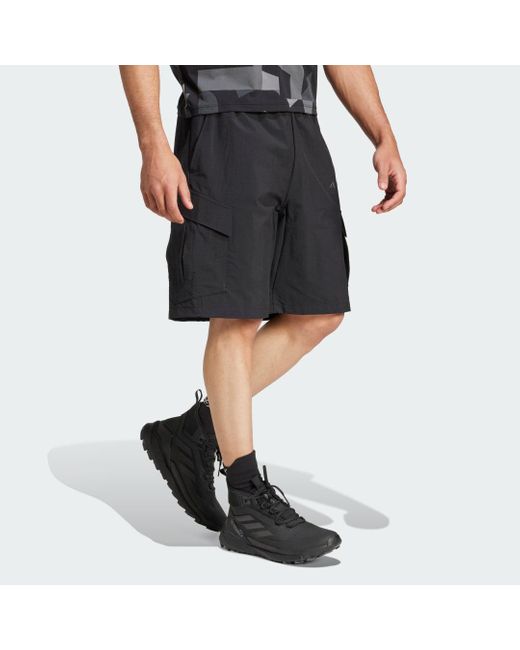 Adidas Black Terrex Xploric Cargo Shorts for men