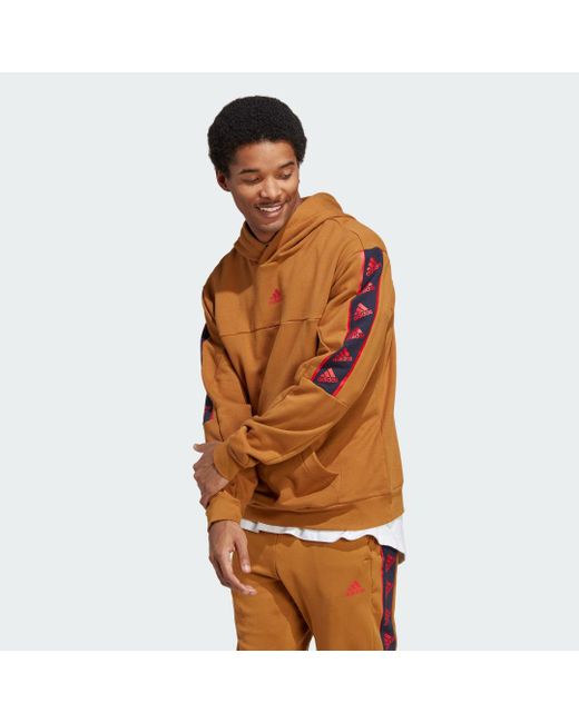 Adidas Brown Brandlove Hoodie for men