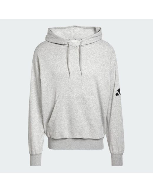 Felpa Con Cappuccio Essentials Loose-Fit 3 Bar Logo French Terry di Adidas in Gray da Uomo