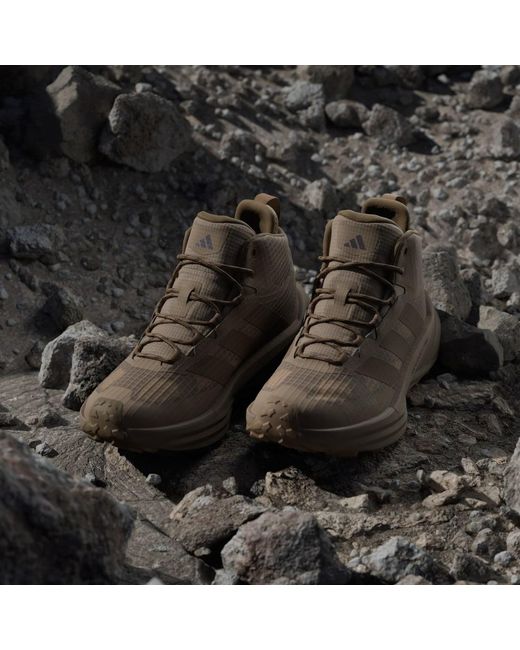 Adidas Brown Terrex Freehiker 3 Mid Gore-Tex Hiking Shoes for men