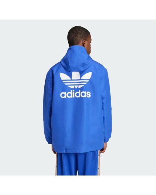 Adidas Originals Blue Trefoil Windbreaker for men