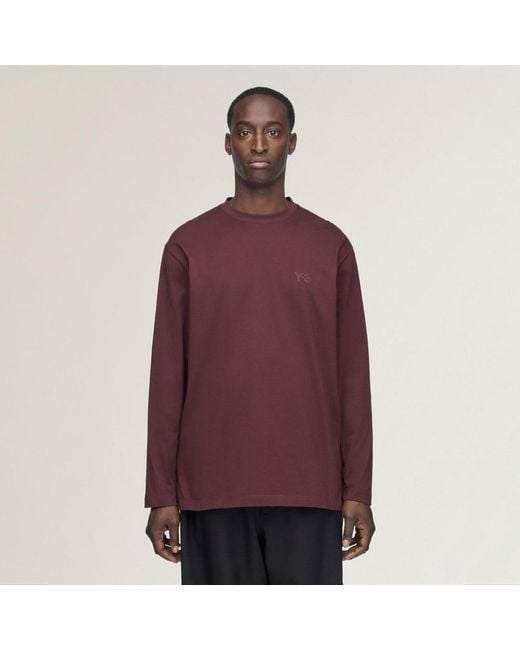 Adidas Purple Y-3 Logo Long Sleeve Long-Sleeve Top