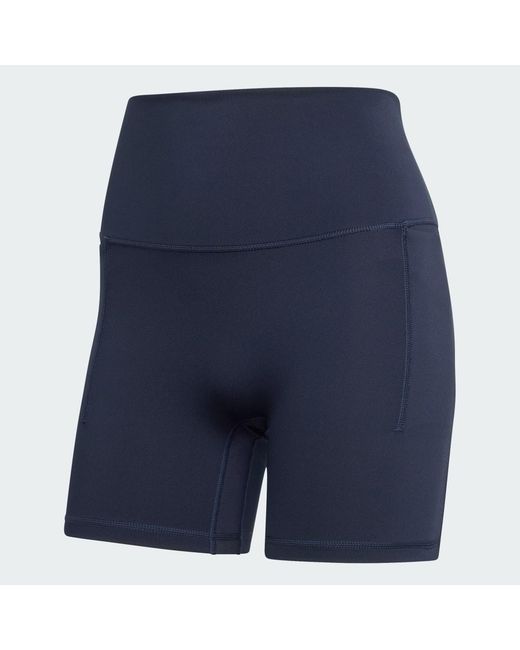 Adidas Blue 3 Stripes Studio All Me Booty Short Leggings