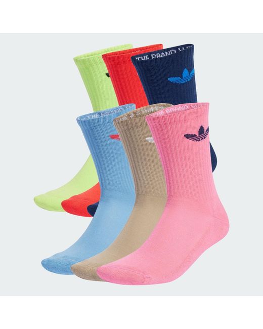 Adidas Originals Multicolor Trefoil Cushion Crew Socks 6 Pairs
