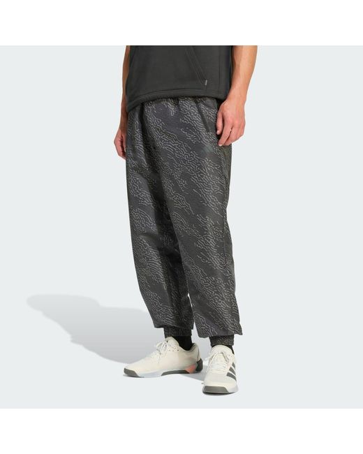 Adidas Gray Primelift Workout Aop Joggers for men