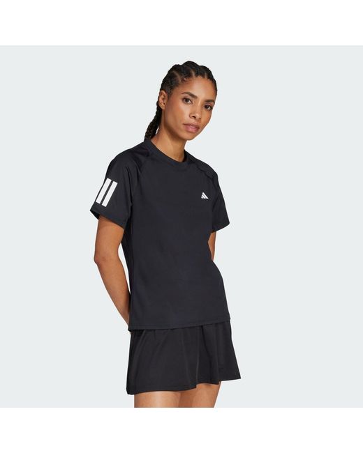 Adidas Black Club 3-Stripes Tennis Climacool T-Shirt