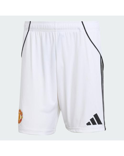 Adidas White Manchester United 25/26 Home Shorts for men