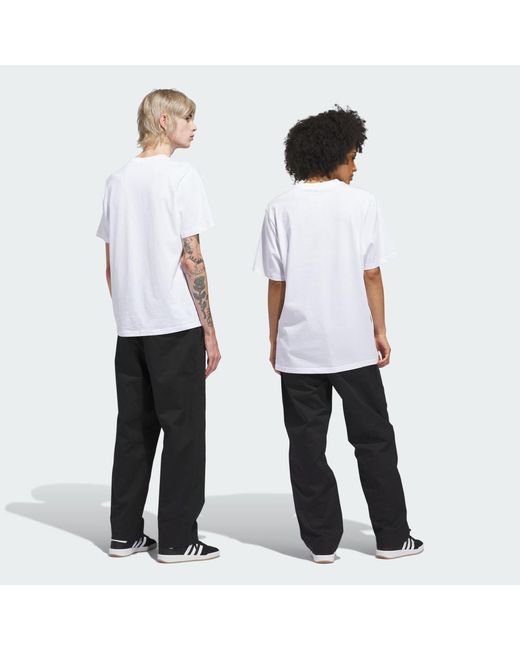 Adidas White Skateboarding Chino Tracksuit Bottoms