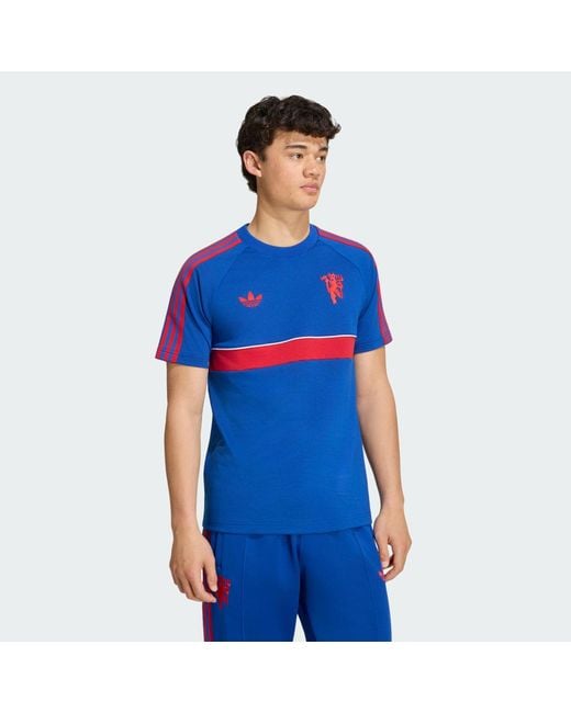 Adidas Blue Manchester United Originals T-Shirt for men