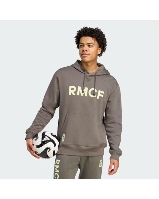 Adidas Gray Real Madrid Seasonal Hoodie for men
