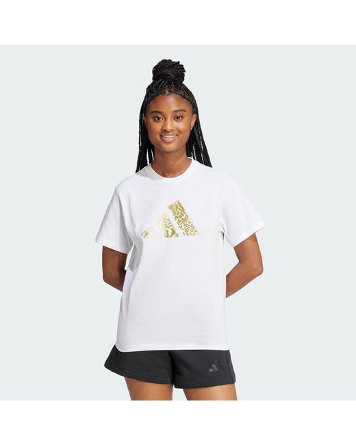 Adidas White Tech Metallic Graphic T-Shirt