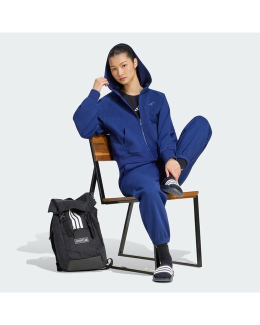 Adidas Originals Blue Kit Small Logo Full Zip Hoodie