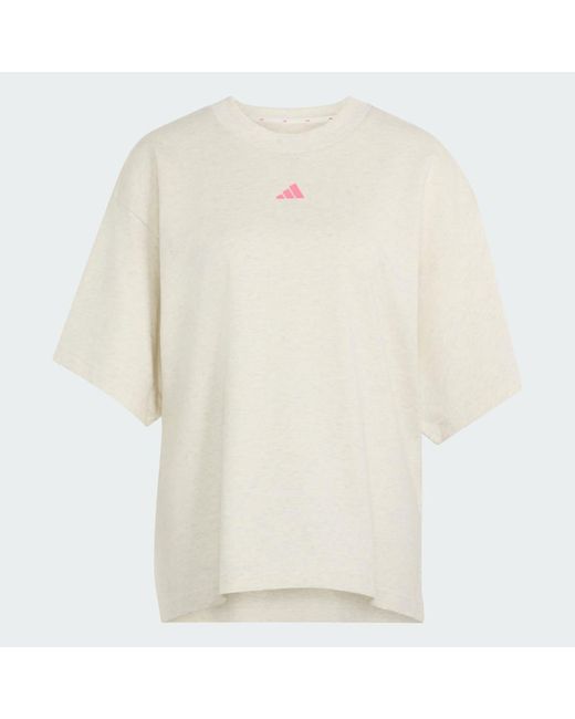Adidas White 3-Stripes Studio T-Shirt