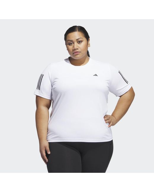 Adidas White Own The Run T-Shirt (Plus Size)