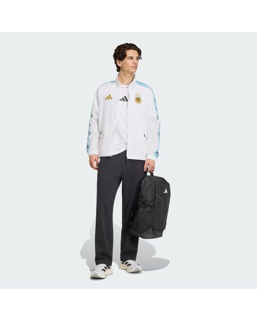 Adidas White Football Argentina Home Anthem Jacket Jz6285 for men