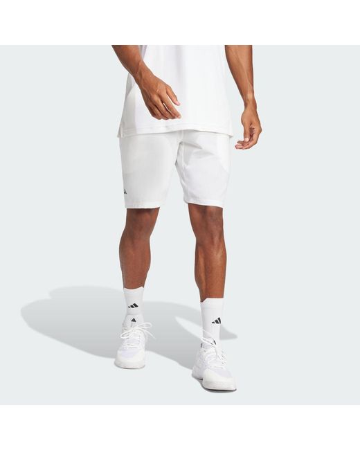 Adidas White Club Tennis Climacool Stretch Woven Shorts for men