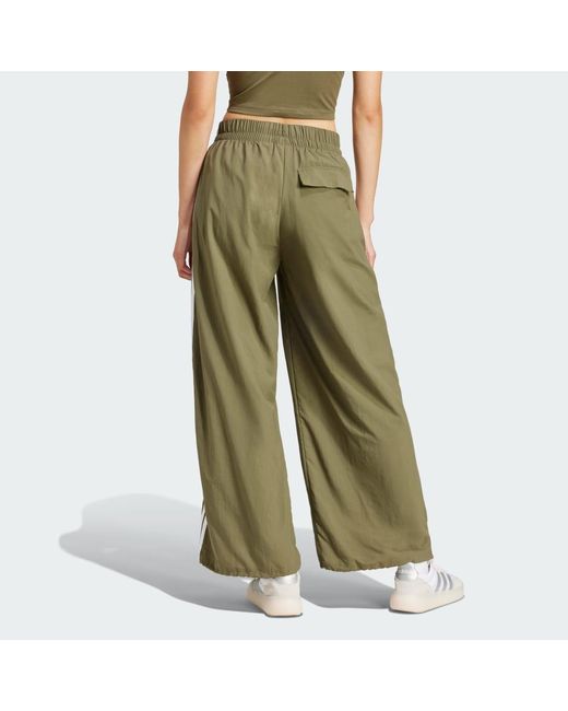 Adidas Green Essentials 3-Stripes Lifestyle Woven Parachute Tracksuit Bottoms