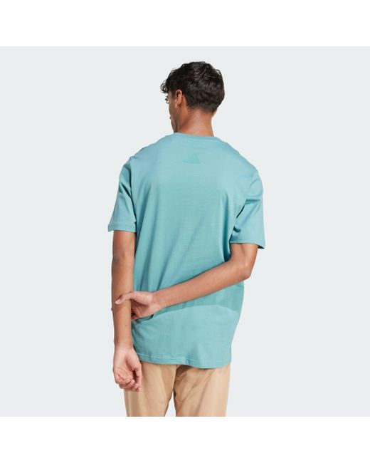 T-Shirt Con Patch Per Calzini Per Cani di Adidas in Blue da Uomo