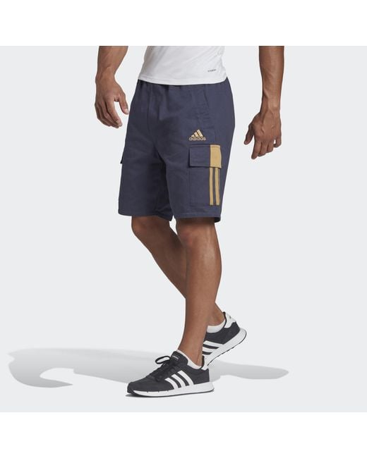 Adidas Blue Tiro Cargo Shorts for men