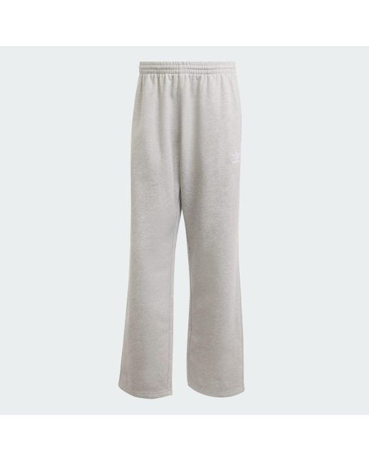 Adidas Gray Trefoil Essentials Open Hem Joggers for men