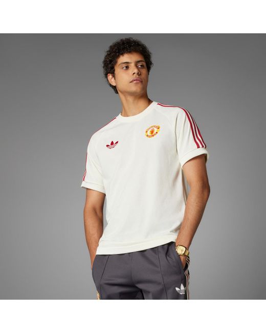 Adidas White Manchester United Adicolor Classics 3-Stripes T-Shirt for men