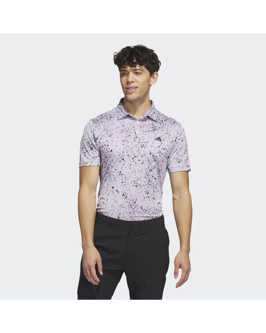 Jacquard Golf Polo Shirt di Adidas in Purple da Uomo