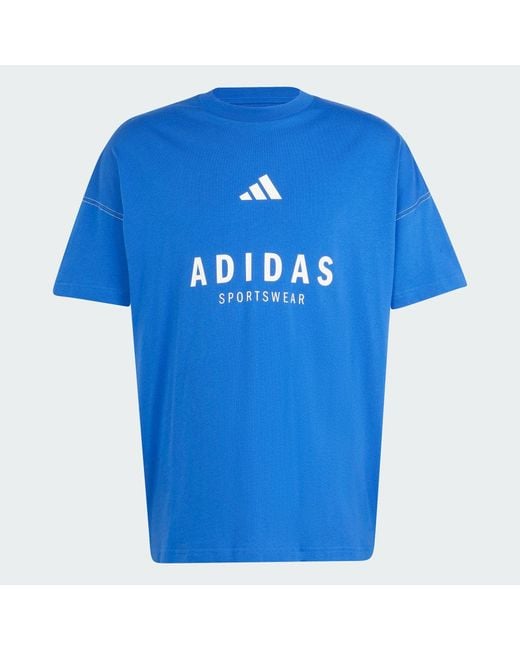 Adidas Blue All Szn Graphic Tee for men