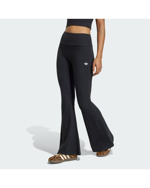 Adidas Black Essentials Rib Flared Leggings