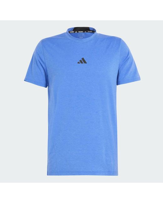 Adidas Originals Blue Designed For Training Workout T-shirt for men