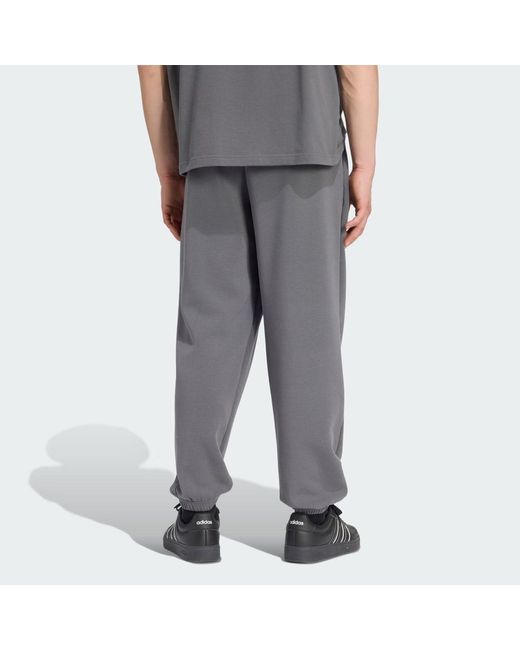 Adidas Gray Soft Lux Tracksuit Bottoms for men