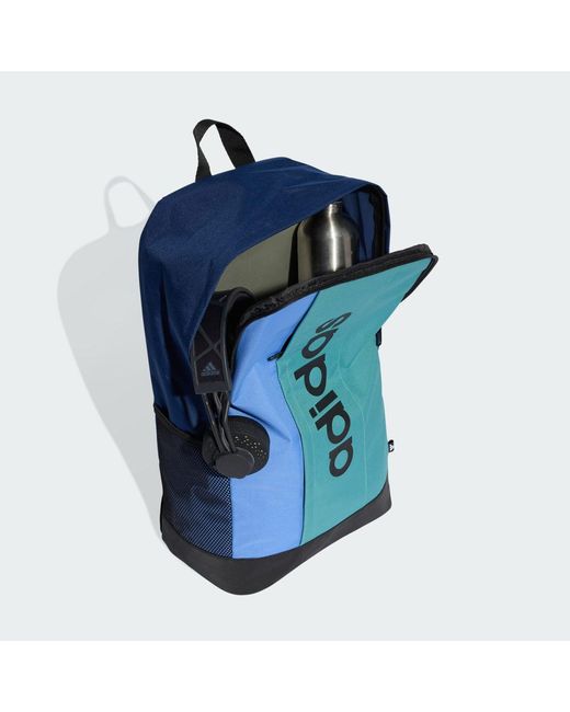 Adidas Blue Linear Backpack Colorblock