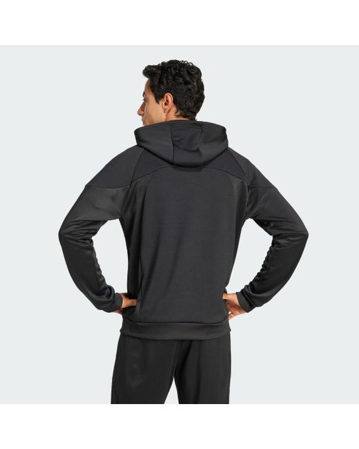 Felpa Con Cappuccio Tiro 25 Full-Zip di Adidas in Black da Uomo