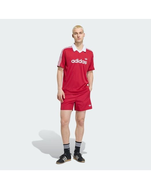Adidas Originals Red Jersey Adidas Drop Needle Jersey Team Victory for men