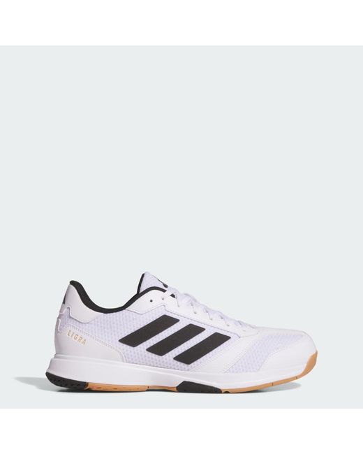 Adidas White Ligra 8 Indoor Shoes for men